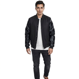 New Fashionable Men's <b>Slim</b> <b>Fit</b> Varsity <b>Jacket</b> Best Manufacturer's Offer with Stand Collar Front Logo Great Value Bulk Quantity - Product Image 1