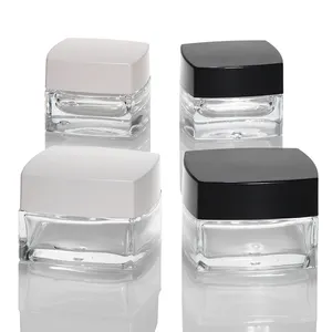 Botella de vidrio de lujo personalizada, frasco de crema cosmética, frasco de crema de lujo, 50ml, 100ml, 200ml, 50g