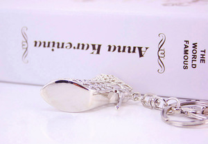 Chaveiro de calcanhar, chaveiro com pingente de cristal, de carro, com strass