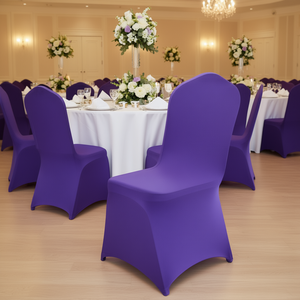Fundas de Licra y Poliéster para Sillas, Color Morado, 20.08 x 17.72 x 37.4 Pulgadas, Fundas Elásticas para Sillas de Boda, Comedor y Hotel - Product Image 2