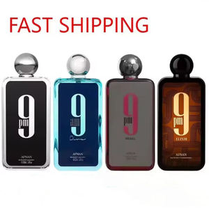 Best-seller transfrontalier Afnan 9 PM Rebel 100ml, Eau de Toilette unisexe rouge du Moyen-Orient, Dubaï, notes d'agrumes <span class=keywords><strong>et</strong></span> de vétiver - Product Image 1