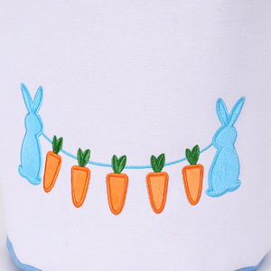 Panier à bonbons pour enfants en coton léger et moderne, avec décorations de lapin de Pâques et de carotte, cadeau de Pâques - Product Image 4