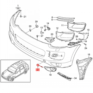 OEM 95850515540G2X 95850515640G2X PARE-CHOCS AVANT TOW EYE <span class=keywords><strong>CAP</strong></span> pour Cayenne 2015-2018 - Product Image 5