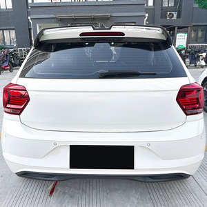 Volkswagen Rear Spoiler Piano <b>Black</b> Carbon Fiber Texture ABS Ducktail <b>Trunk</b> Wing For Polo MK6 2019+ - Product Image 2