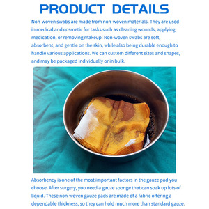 ผลิตภัณฑ์ดูแลบาดแผล ขนาด 10*10 ซม. 5 ชิ้น ผ้าเช็ดทำความสะอาดปลอดเชื้อแบบไม่ถักทอสำหรับทำแผล - Product Image 4