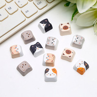 Custom Logo Cute Cat Dog Creative LED Keyboard Keycaps Fidget Clicker Keychain Stress Relief MINI Keyboard Switch Button Tester