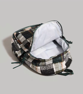 Custom Woolen Plaid <b>Backpack</b> 2025 New Female College Student Schoolbag Large Capacity Casual Travel <b>Backpack</b> - Product Image 2
