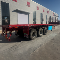 Semi-remorque à plateau en acier 3 essieux 40 pieds 45 pieds 20 pieds, remorque de transport de conteneurs robuste 60 tonnes à vendre, prix d'usine