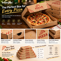 Boîte à pizza en carton ondulé épaisse et robuste avec logo personnalisé, boîte à emporter jetable, emballage alimentaire recyclable