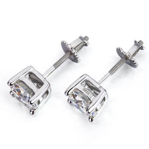 Pendientes Espiral de Moissanita VVS al por Mayor con Certificación GRA, Chapados en Oro Blanco, Joyería de Plata 925 para Regalo - Product Image 3