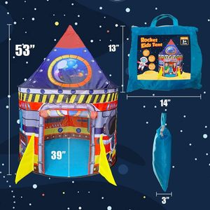 Tente de jeu pour enfants <span class=keywords><strong>Rocket</strong></span> imprimée, tente de jeu d'intérieur, château de princesse, tente de jeu <span class=keywords><strong>pop</strong></span>-up pour bébé, jouet de tente - Product Image 3