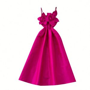 Vestido Midi Casual de Primavera para Mujer, Talla Grande, Tejido Transpirable, Sostenible, Lavable, Estilo Imperio, Antiarrugas, Manga Corta, Tirantes Finos - Product Image 5