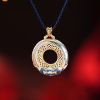 Collier pendentif rond en alliage de lotus bleu pour femme TANGPEI, bijoux de mode