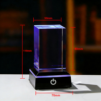 Cubo Prismatico in Vetro Ottico Trasparente Brillante, Blocco Solido in Vero Cristallo K9, Supporti per Incisione Laser per Regali