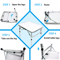 Table pliante d'extérieur en aluminium réglable blanche, portable pour camping, pique-nique, plage, type valise