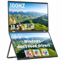 Extensor de Pantalla Doble Innoview de 18.5 Pulgadas con Frecuencia de Actualización de 100Hz, Soporte Ajustable de 180°, USB C, HDMI para Escritorio, Teléfono Inteligente y Tableta