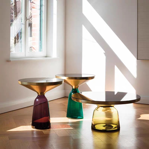 Tavolino Moderno in Vetro con Design Lussuoso e Minimalista, <span class=keywords><strong>Riflessi</strong></span> Colorati per un Soggiorno Instagrammabile - Product Image 1