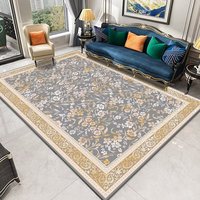 Tapis personnalisé en velours cristal noir et argent, motif médaillon, imprimé, antidérapant, doux, pour salon, style vintage floral oriental