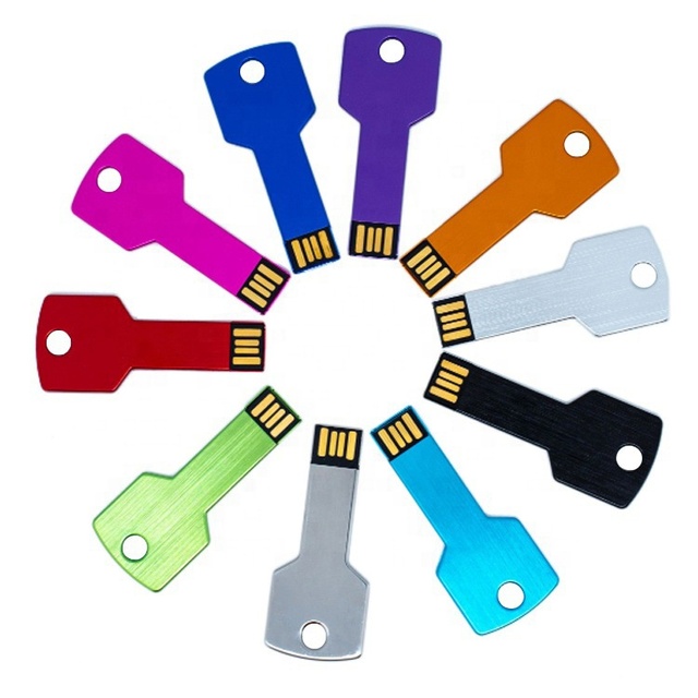 Hot Selling Custom LOGO Mini Metal Key USB Stick 128GB 64GB 32GB 16GB 8GB 4GB 2GB 1GB Key Shaped USB Flash Drive