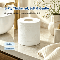 Papier toilette en gros OEM ultra doux, non toxique, compatible fosses septiques, en pâte de bois vierge, soluble dans l'eau, en rouleaux