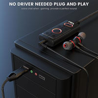 Adaptateur de carte son virtuelle USB externe 1Mii S03 avec amplificateur et son surround 7.1 pour Windows, Mac OS, PS4