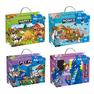 Grosse Puzzle en blocs, ensemble de jouets éducatifs pour enfants, thème océan, ferme, animaux, dinosaure - Product Image 5