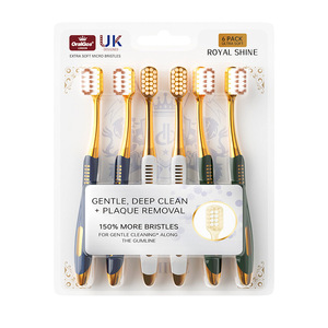 Cepillo de Dientes OralGos Royal Shine, Paquete de 6, Cerdas Ultra Suaves, Limpieza Profunda Suave, Eliminación de Placa, Manual para Adultos - Product Image 1