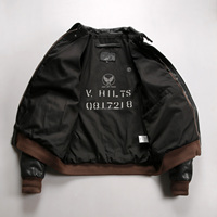Haute qualité A2 Bomber noir Original écologique peau de vache hommes vestes en cuir véritable