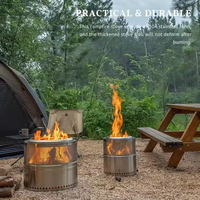 Portable extérieur BBQ feux de joie brasier poêle en acier inoxydable sans fumée Camping bois charbon bois SOLO Fire Pit Grill