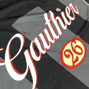 Maillot de football personnalisé à rayures noires par sublimation - 100% polyester, séchage rapide, respirant, unisexe, adulte, rétro, street, classique - Product Image 5