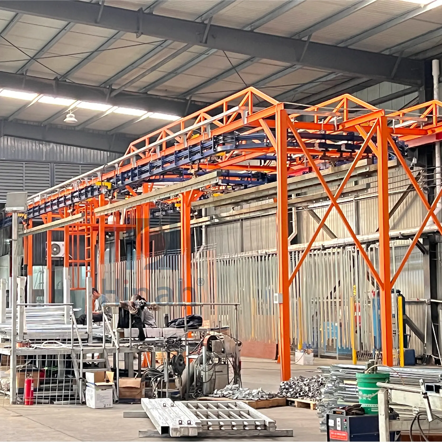 P   F full automatic powder coating line robot spraying system