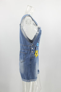 กางเกงยีนส์ขาสั้นผู้หญิงลายเดซี่สไตล์ยุโรปและอเมริกา ปี 2022 เอวกลาง ผ้าเดนิมซักได้ สำหรับฤดูร้อน - Product Image 5