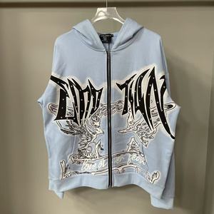 Sweat à capuche 100% coton épais de qualité supérieure avec émotion mixte Monster Looped avec impression Monster pour hommes et femmes - Product Image 1