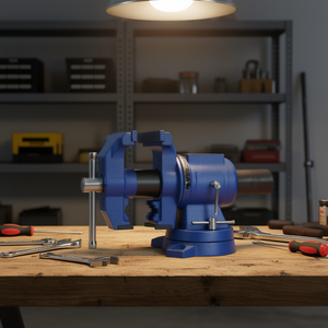 Étau d'établi rotatif multi-mâchoires bleu de 5 pouces avec base pivotante à 360 degrés, pince polyvalente pour bricolage - Product Image 2