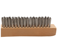 Brosse de nettoyage en fil d'acier industrielle personnalisée poils en bois d'acier inoxydable pour la peinture fil de cuivre personnalisable