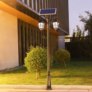 Farola LED de aluminio grande antigua para jardín, cuerpo de acero inoxidable con 2 cabezales, clasificación IP68 para patio, paisaje, uso al aire libre - Product Image 5