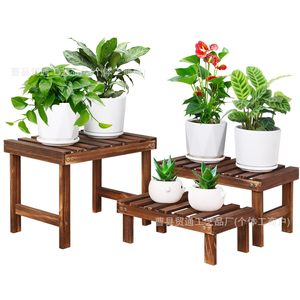 Wooden Flower Stand 3 Tier Multi Layer Storage <b>Rack</b> For Indoor Outdoor Plants Greenery Succulent Display <b>Shelf</b> - Product Image 1