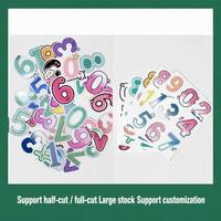 Honli - Calcomanía de PVC con Diseño de Dibujos Animados y Números Personalizados, Resistente al Agua, para Niños, para Laptop, Teléfono, Botella de Agua, Regalo