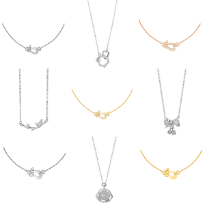 Collier tendance en argent 925 plaqué or 18 carats avec pendentif, chaîne maille gourmette, perle d'eau douce, zircon, design fer à cheval et papillon, polyvalent - Product Image 1