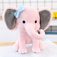 Peluche Éléphant Rose Kawaii en Coton PP Doux, Coussin Animal en Peluche Personnalisé pour Cadeau de Baby Shower