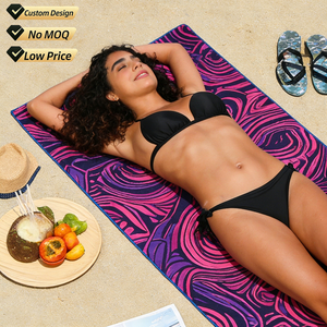 Toallas de Playa Personalizadas de Microfibra con Estampado de Imagen, Color Gamuza, 90% Poliéster, Gruesas, Color Morado, para Mujer - Product Image 1