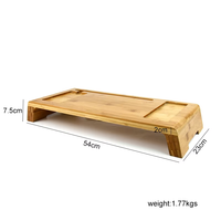 Support multifonctionnel réglable en bambou naturel pour ordinateur portable, organisateur de livres, moniteur, pour mobilier de bureau