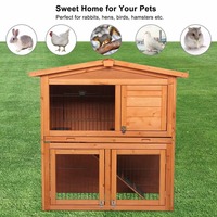 Cage à lapins, poulailler extérieur en bois, maison pour animaux de compagnie avec motif solide, coupe-vent pour lapin, cochon d'Inde, petit animal