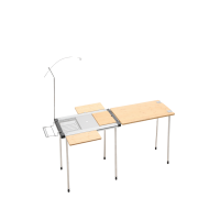 Table de camping en aluminium pliable, table de barbecue d'extérieur avec ensemble combiné d'extension de cadre à 3 unités