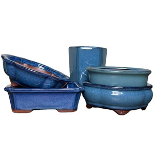 Vente en gros Yixing Céramique Bonsaï Pot Petit Multi-Style avec Porcelaine Bleu Glaçure pour la Maison Jardin Utilisation-Pots De <span class=keywords><strong>Fleurs</strong></span> Cuits <span class=keywords><strong>Jardinières</strong></span> - Product Image 1