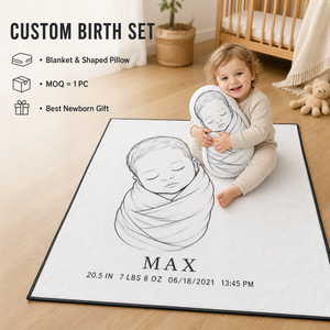 <span class=keywords><strong>Couverture</strong></span> personnalisée de haute qualité avec motif sur mesure, imprimé photo, nom de bébé, date de <span class=keywords><strong>naissance</strong></span>, 1 pièce, livraison directe, fournisseur depuis 10 ans - Product Image 2