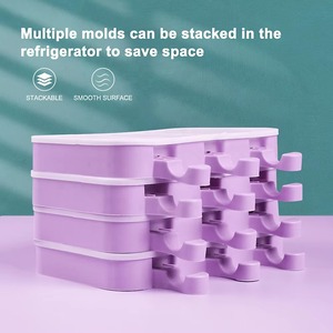 Molde de silicona para helados de dibujos animados, multi-formas, para hacer paletas, con cubiertas y palitos reutilizables, apto para lavavajillas, resistente al calor, para cocina de verano - Product Image 3