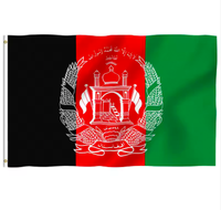 Drapeau national afghan personnalisé imprimé en polyester pour l'extérieur, 3 x 5 pieds