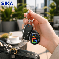 Porte-clés NFC personnalisé en résine époxy SIKA, carte NFC pour avis Google, porte-clés pour le partage sur les réseaux sociaux