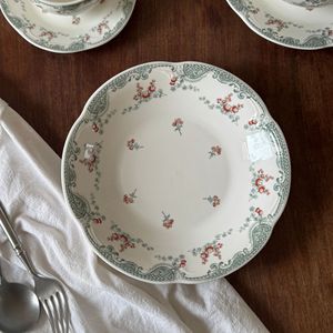 <span class=keywords><strong>Platos</strong></span> de flores florales de cerámica de estilo de encaje francés, plato de sopa de Pasta profunda para Restaurante elegante y <span class=keywords><strong>platos</strong></span> de Hotel, cuencos, <span class=keywords><strong>vajilla</strong></span> de boda - Product Image 5